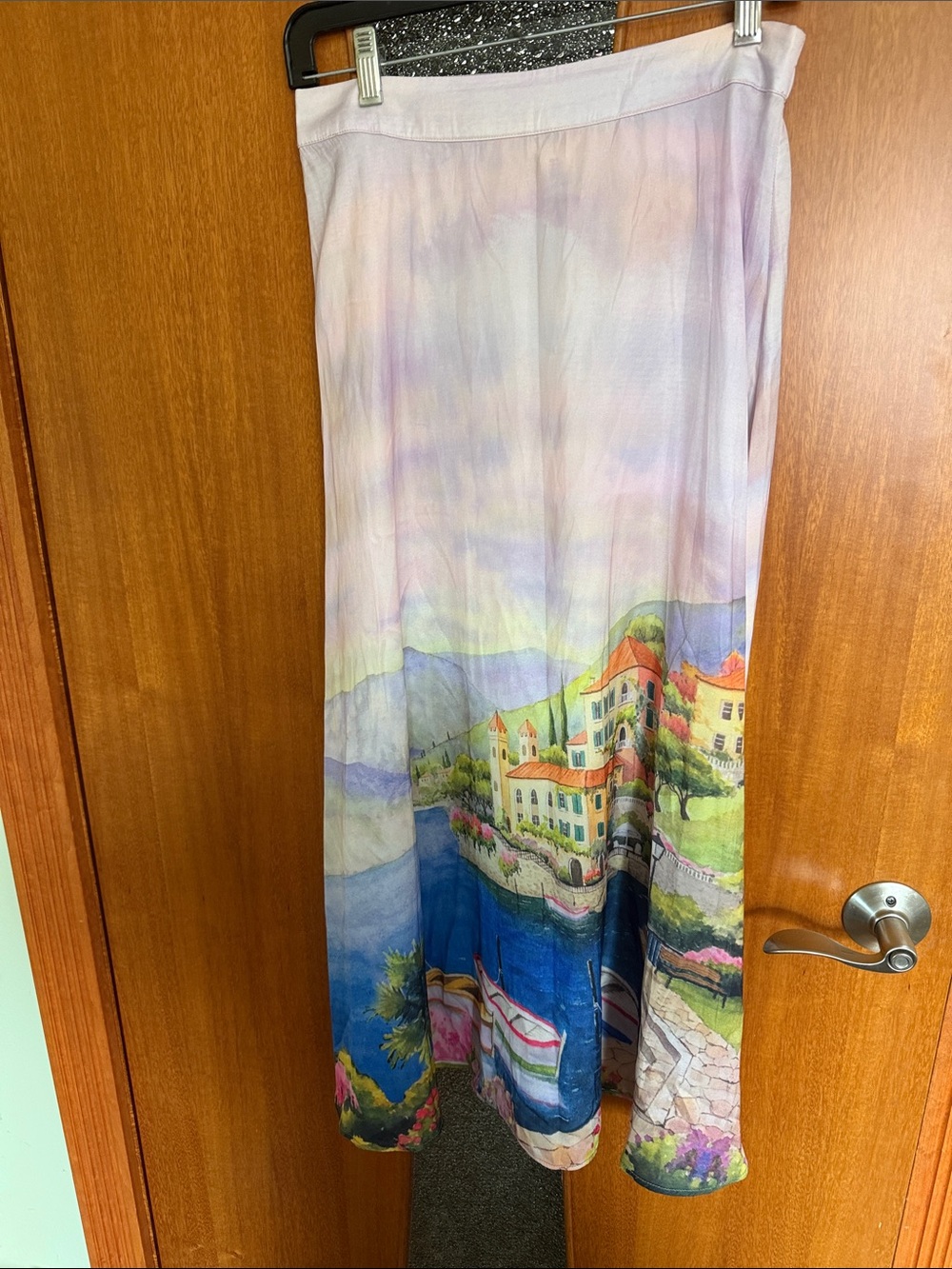 Rachel Zoe Pastel Multi-Color Maxi Skirt with Coastal Print